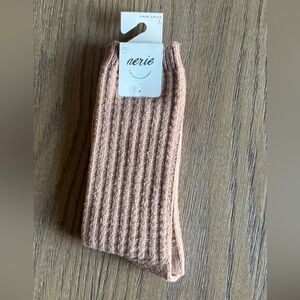 Bundle Aerie Waffle Crew Sock Brown and Gray